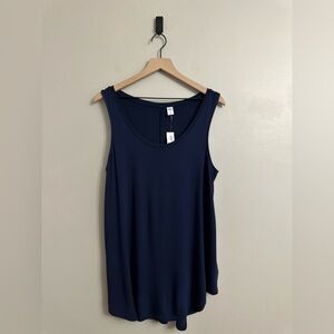 Old Navy luxe stretch sleeveless tank, navy, new with tags, L tall